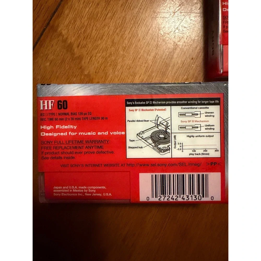 Sony HF 60 High Fidelity Normal Bias Type I Audio‎ Cassette Tapes 4 Pack Sealed